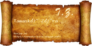 Tamaskó Zóra névjegykártya